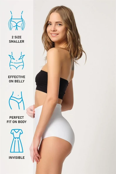 Beyaz Emay 2819 Slip Double Karın Toparlayıcı Lazer Korse - Resim 7