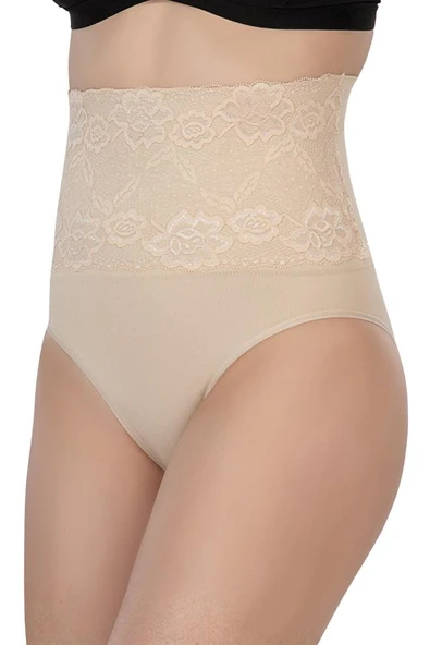 Ten Emay 2090 Önü Dantelli Yüksek Bel Slip Korse - Resim 3