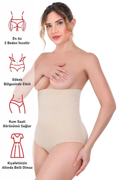 Ten Emay 2080 Yüksek Bel Çıtçıtlı Slip Korse - Resim 5