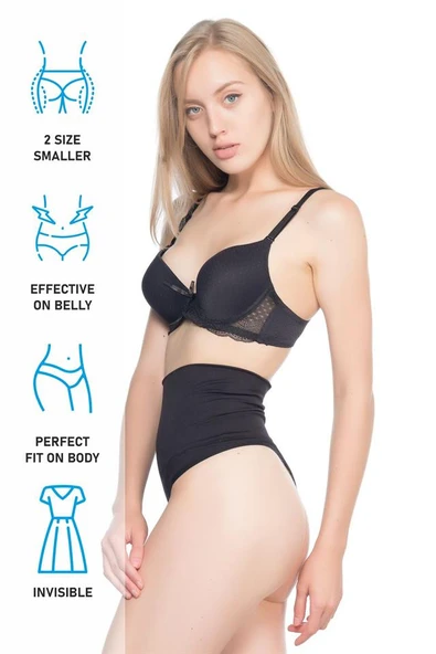 Siyah Emay 2020 Double String Korse - Resim 7