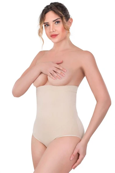 Ten Emay 2080 Yüksek Bel Çıtçıtlı Slip Korse - Resim 3