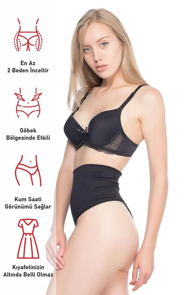 Siyah Emay 2020 Double String Korse - Resim 6