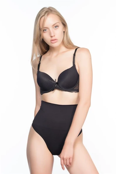 Siyah Emay 2020 Double String Korse - Resim 5