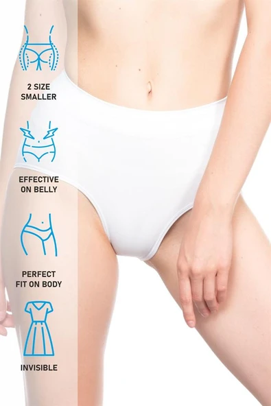 Beyaz Emay 7025 İnce Düşük Bel Slip Korse - 7