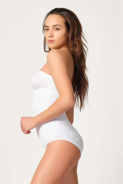Beyaz Emay 2088 Önden Agraflı Slip Korse - Resim 4