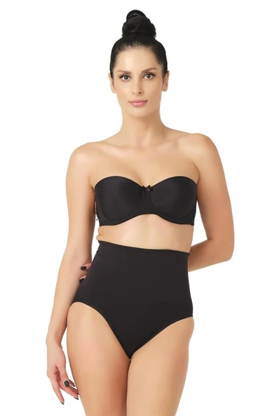 Siyah Emay 2021 Double Düşük Bel Slip Korse - Resim 5
