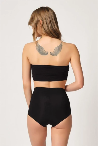 Siyah Emay 2819 Slip Double Karın Toparlayıcı Lazer Korse - Resim 4