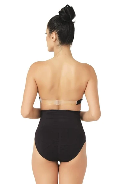 Siyah Emay 2021 Double Düşük Bel Slip Korse - Resim 4