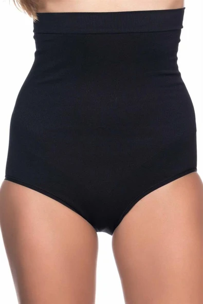 Siyah Emay 2008 Yüksek Bel Slip Korse - Resim 5