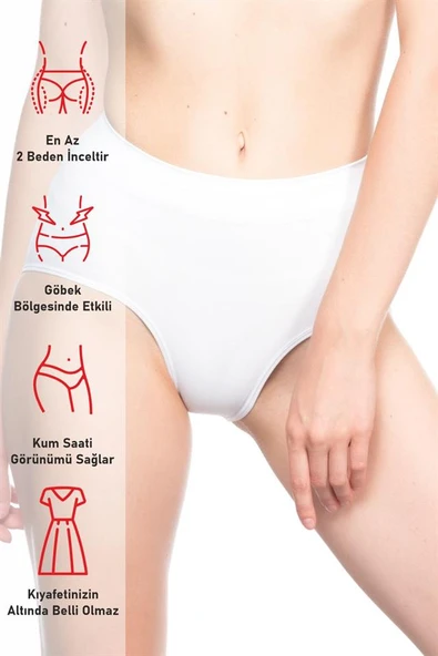 Beyaz Emay 7025 İnce Düşük Bel Slip Korse - 6