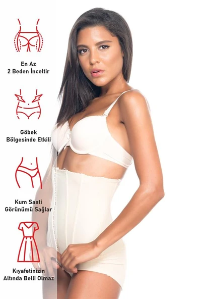 Ten Emay 2824 Yüksek Bel Balen Agraflı Slip Lazer Korse - Resim 6