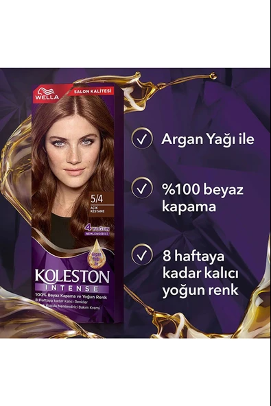 Koleston Intense Saç Boyası 5/4 Açık Kestane - Salon Kalitesi - 5