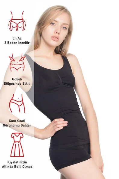 Siyah Emay 5014 Göğsü Açık Yarım Kollu Korse - Resim 4