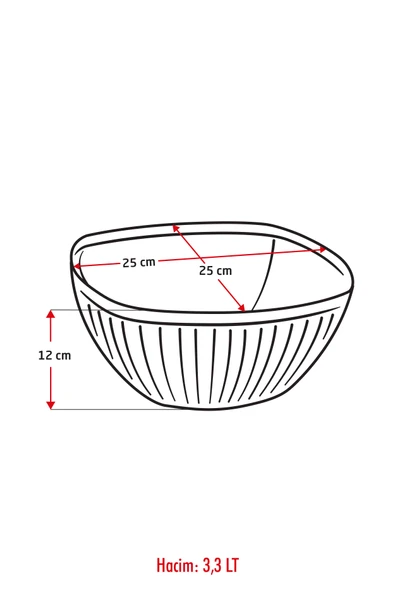 Akrilik Barok Lacivert Büyük Kare Meyve & Salata Kasesi & Karıştırma Kabı / 3,3 Lt  (CAM DEĞİLDİR) - 5