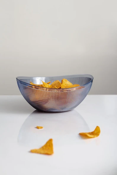 Akrilik Barok Lacivert Orta Boy Oval Meyve & Salata Kasesi & Karıştırma Kabı / 1,6 Lt  (CAM DEĞİLDİR) - 4