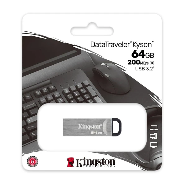 Kingston DTKN-64GB 64GB DataTraveler Kyson 200MB-s Metal USB 3.2 Gen 1 Flash Bellek - 2