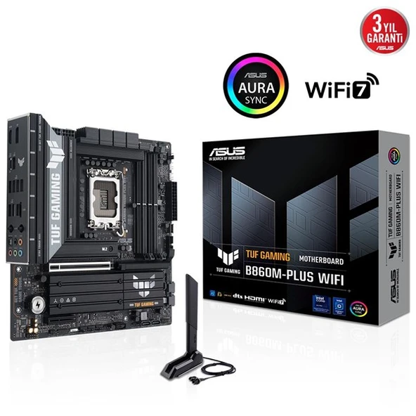 ASUS TUF GAMING B860M-PLUS WIFI7 DDR5 HDMI-DP PCIE 5.0 1851p mATX ürün görseli