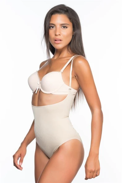 Ten Emay 2073 İnce Göğüsü Açık Desenli Body Korse - Resim 2