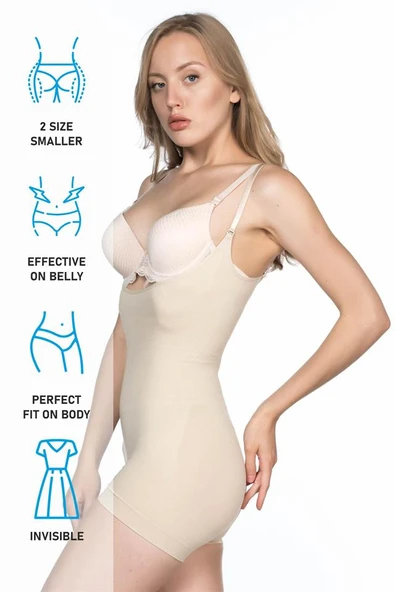 Ten Emay 2058 Göğsü Açık Kısa Paça Boy Korse - Resim 7