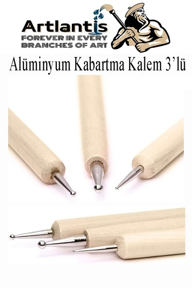 Ahşap Alüminyum Kabartma Kalemi 6 lı 1 Paket Aliminyum Folyo Kabartma Çift Uçlu İzleme Noktalama Kalemi Gravür - 3