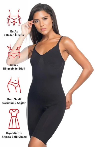 Siyah Emay 2071 İnce Paçalı Boy Korse - Resim 5