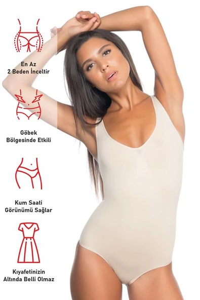 Ten Emay 2018 Kalın Askılı Body Korse - Resim 6