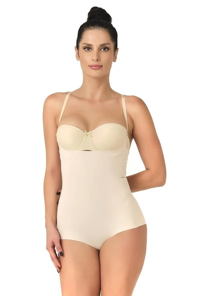 Ten Emay 2723 Lazer Kesim Göğsü Açık Slip Korse - Resim 2