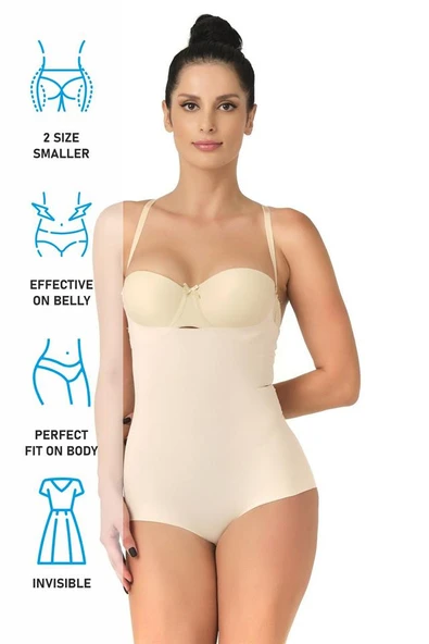 Ten Emay 2723 Lazer Kesim Göğsü Açık Slip Korse - Resim 6