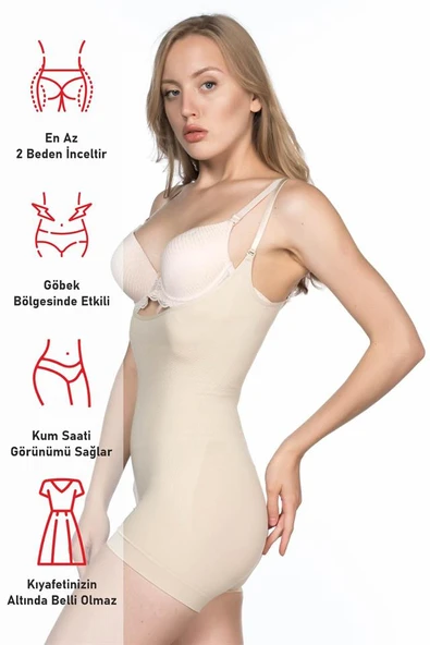 Ten Emay 2058 Göğsü Açık Kısa Paça Boy Korse - Resim 6