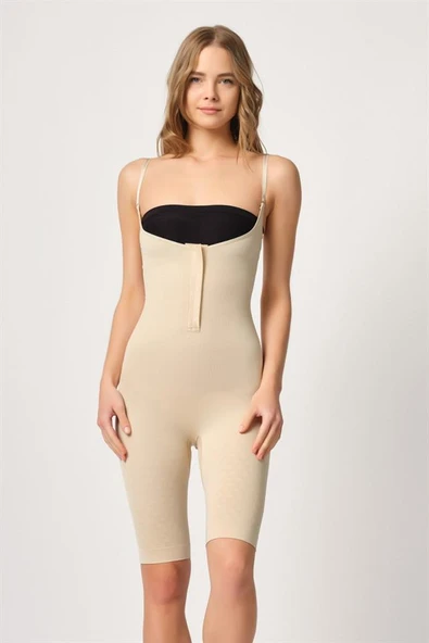 Ten Emay 2093 Ön Agraflı Göğsü Açık Paçalı Boy Korse - Resim 2