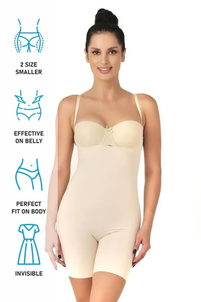 Ten Emay 2758 Lazer Kesim Göğsü Açık Boxer  Korse - 6