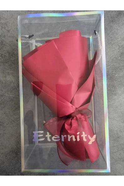 Okaliptuslu Eternity Kırmızı Gül Hediyelik Kutulu Özel Gün Buketi Sevgililer Günü - Resim 2