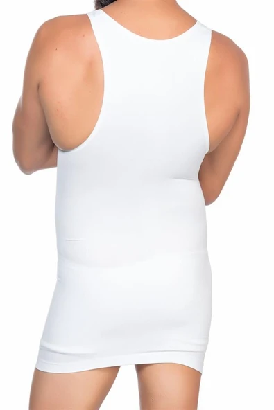 Beyaz Emay  E1002 U Yaka Erkek Korse Atlet - Resim 4