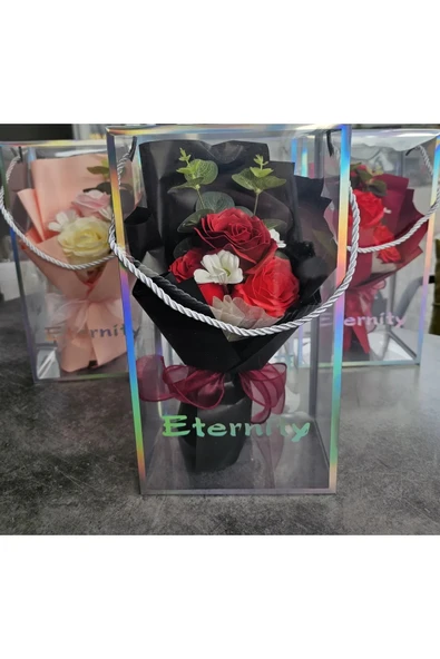 Okaliptuslu Eternity siyah Gül Hediyelik Kutulu Özel Gün Buketi Sevgililer Günü - Resim 4