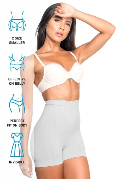 Ekru Mı Emay 7027 Düşük Bel Boxer Korse - 4