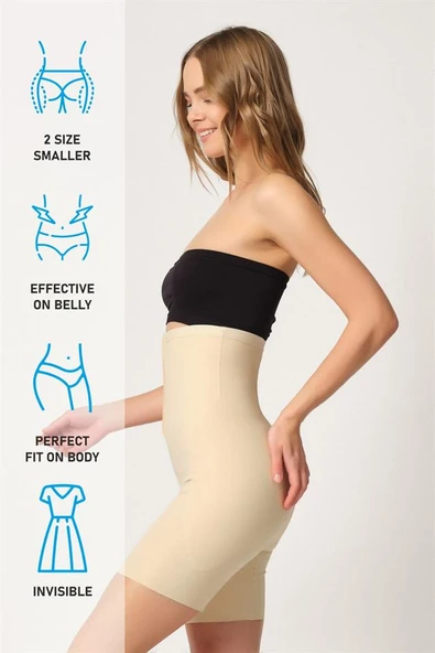 Ten Emay 2832 Yüksek Bel Balen Destekli Agraflı Lazer Korse - Resim 7