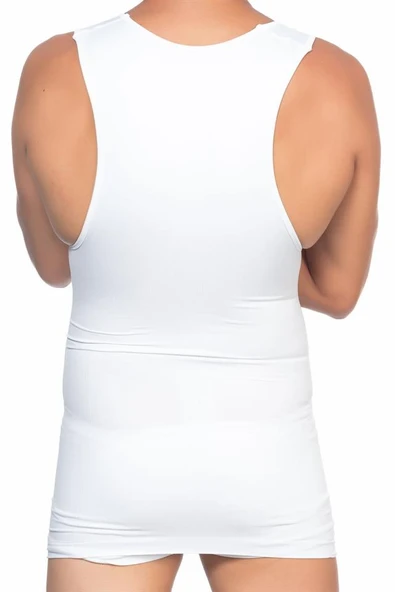 Beyaz Emay E1003 V Yaka Erkek Korse Atlet - Resim 4