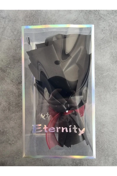 Okaliptuslu Eternity siyah Gül Hediyelik Kutulu Özel Gün Buketi Sevgililer Günü - Resim 3