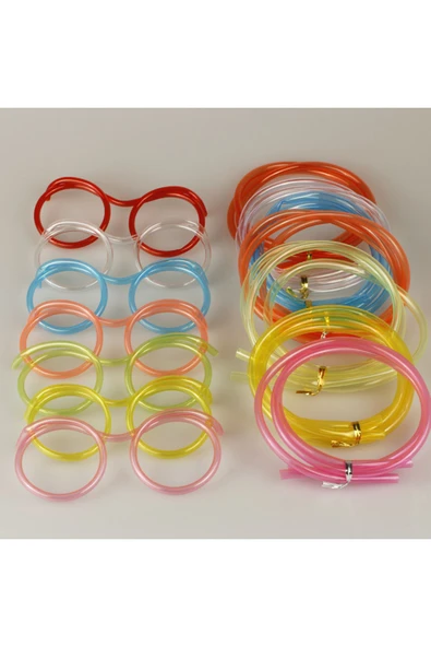 Pipetli Parti Gözlüğü - Çocuk ve Yetişkin Bıyıklı Pipet Gözlük - 4