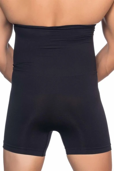 Siyah Emay E1005 Erkek Yüksek Bel Double Boxer Korse - Resim 5