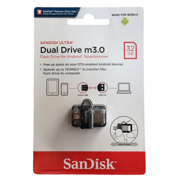Sandisk Dual Drive M 3.0 32 Gb Micro OTG Flash Disk