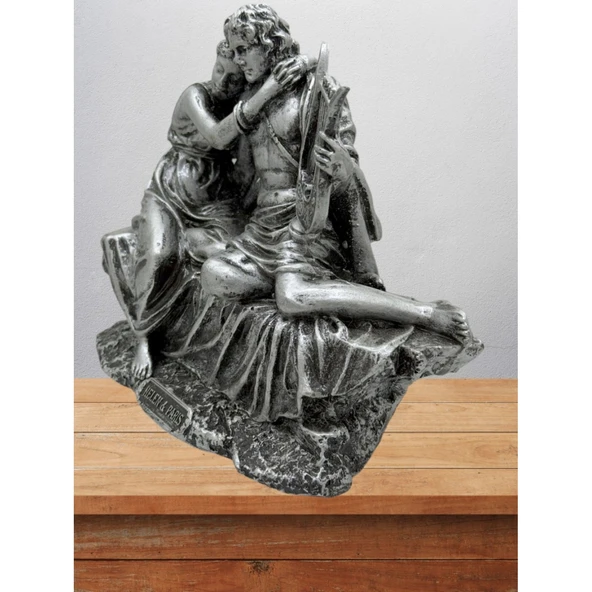 Paris&Helen 17 Cm Mitolojik Kahraman Heykel Dekor Hediyelik Eşya - 3