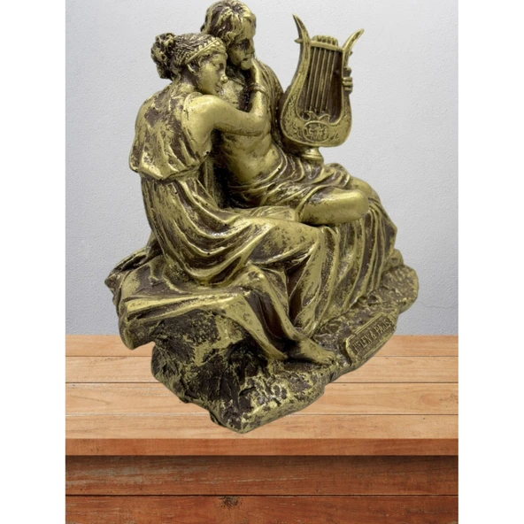Paris&Helen 17 Cm Mitolojik Kahraman Heykel Dekor Hediyelik Eşya - 3