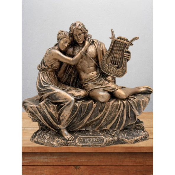 Paris&Helen 17 Cm Mitolojik Kahraman Heykel Dekor Hediyelik Eşya