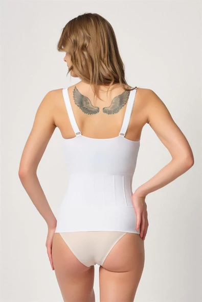 Beyaz Emay 2946 Göğüs Altı Balen Destekli Atlet Korse - Resim 4