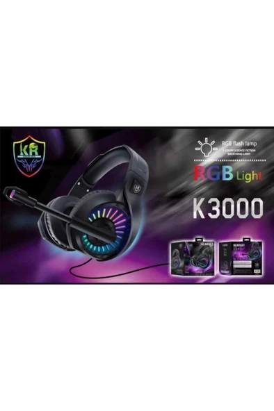 K3000 Gamelone Rgb Led Işıklı Kulaküstü Kulaklık - 2