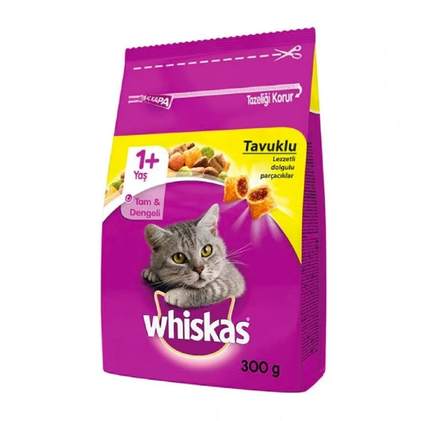 Whiskas Tavuklu Yetişkin Kedi Maması 300 Gr X 3 Adet | Sağlıklı ve Lezzetli Beslenme Çözümü - 2