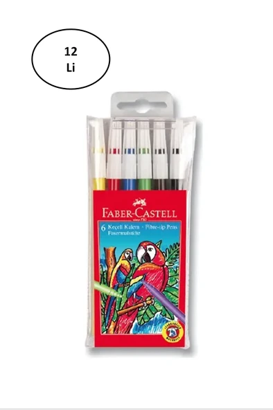 Faber-Castell 5067155106 Yıkanabilir 6 Renk Keçeli Kalem 12'li