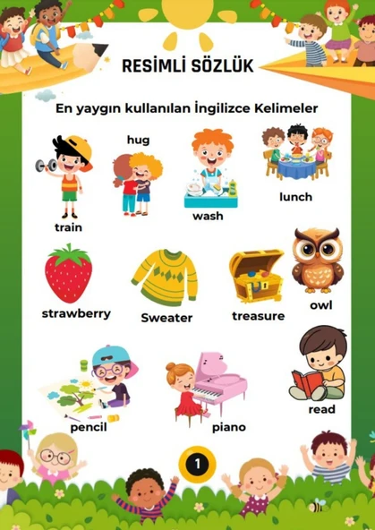 Çocuklar İçin Resimli İngilizce YAZ-SİL Sözlük (250 Temel Sözcük) - 3