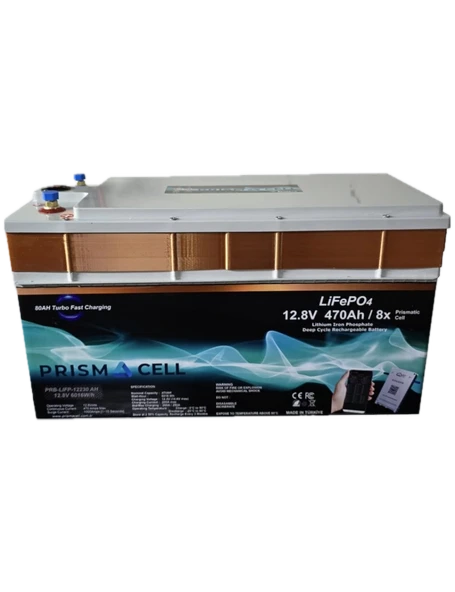 Prismacell LiFePO4 Akü 470A 12.8V  6kWh Lityum Marin, Karavan, 12V 470 Amper Solar Akü Batarya